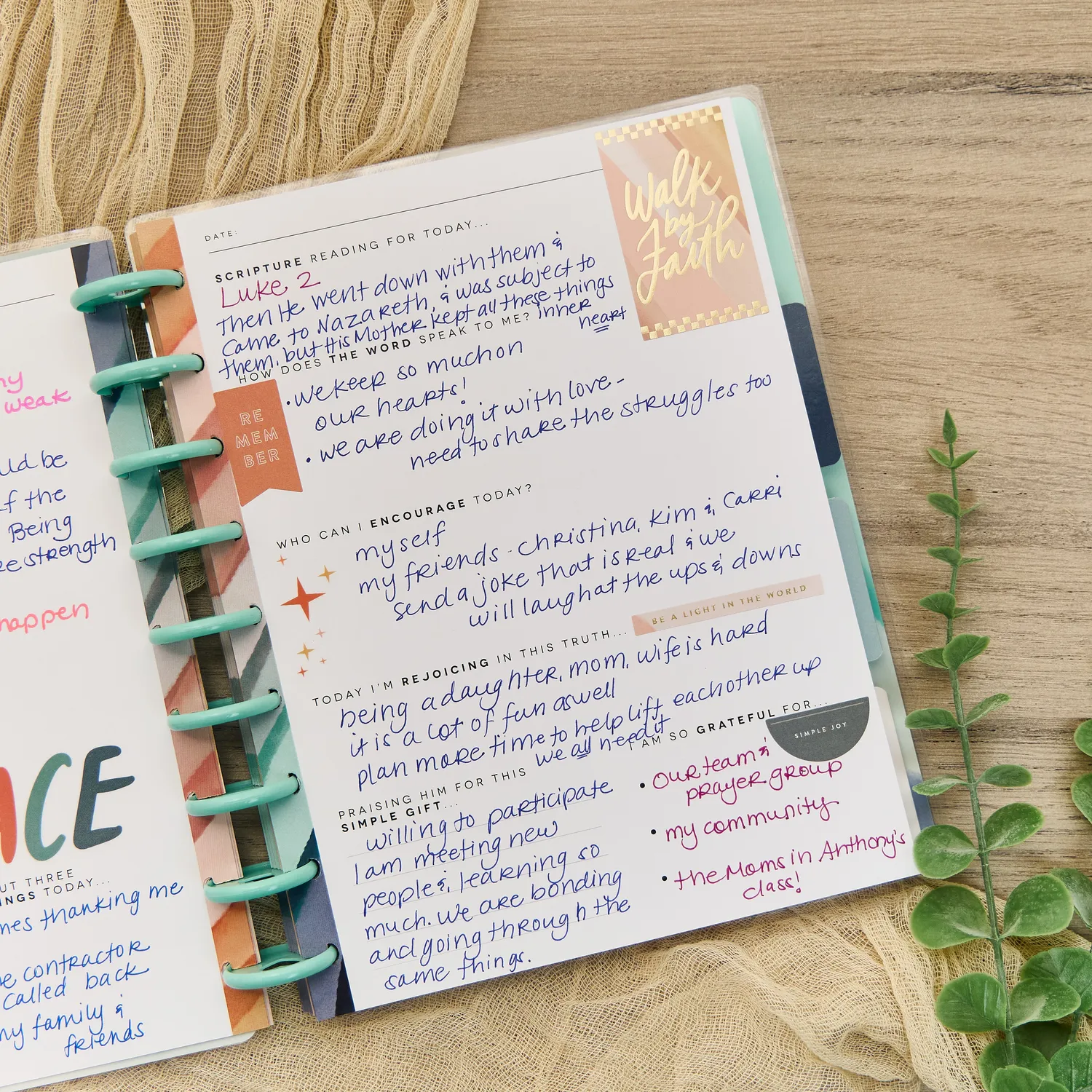 Happy Planner Watercolor Grace journal guidé Classic 80 feuilles