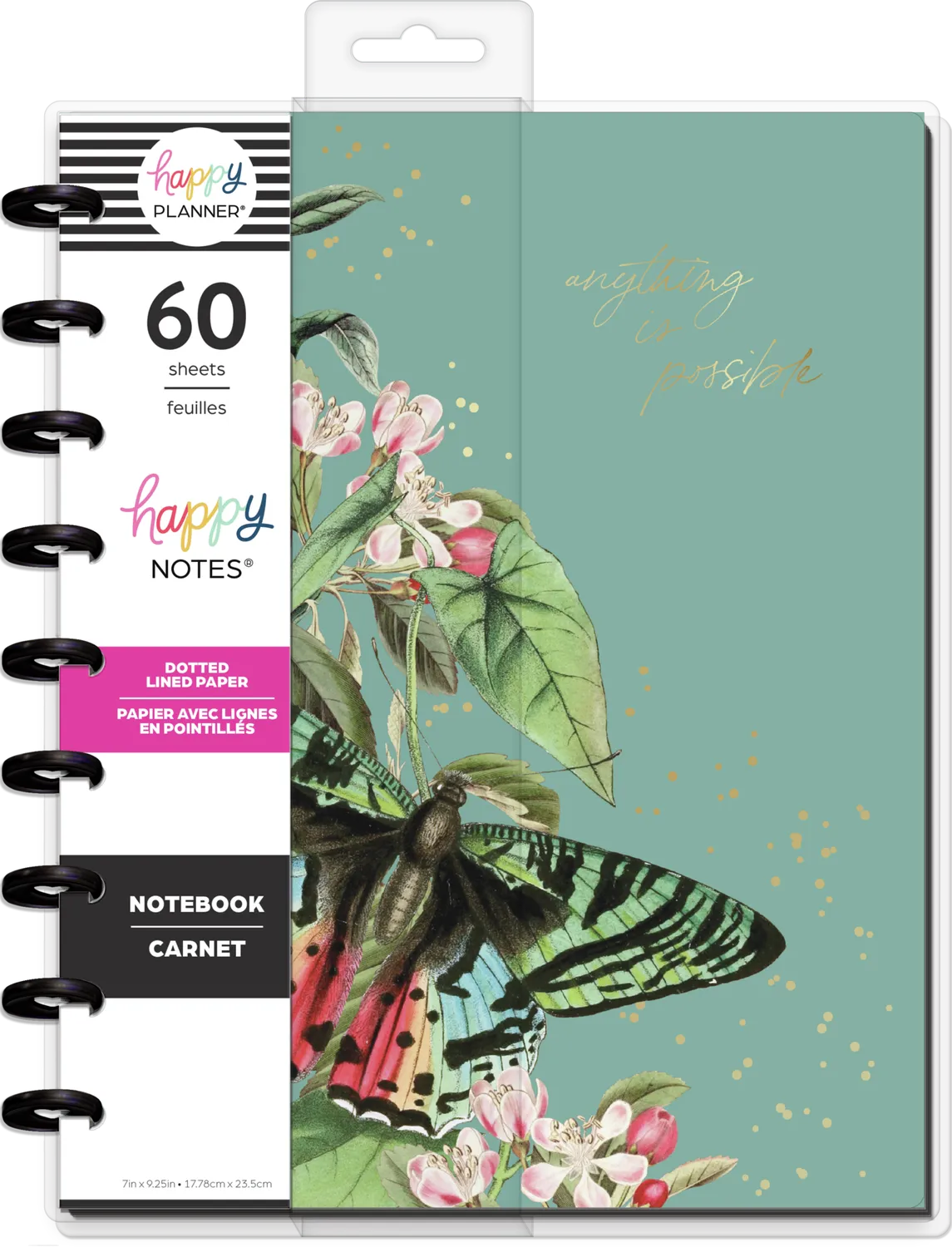 Happy Planner Butterflies Blooms carnet disques pointillé 60 feuilles