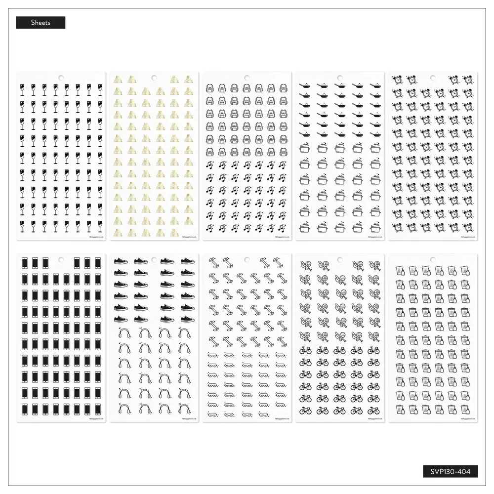 Happy Planner Everyday Neutral Icons stickers icônes neutres 2429