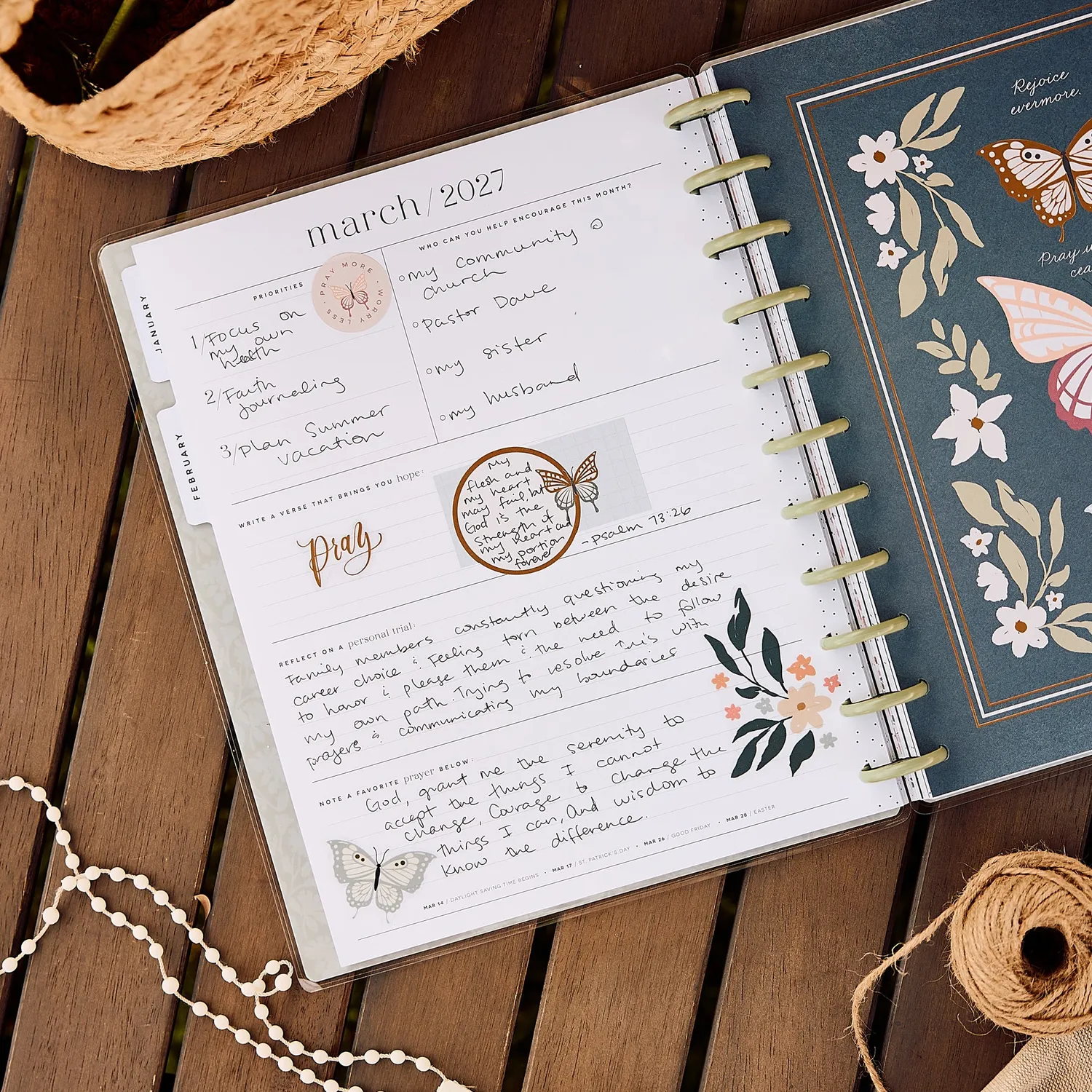 Happy Planner Wildflower Daydream agenda Big Faith 2027 12 mois