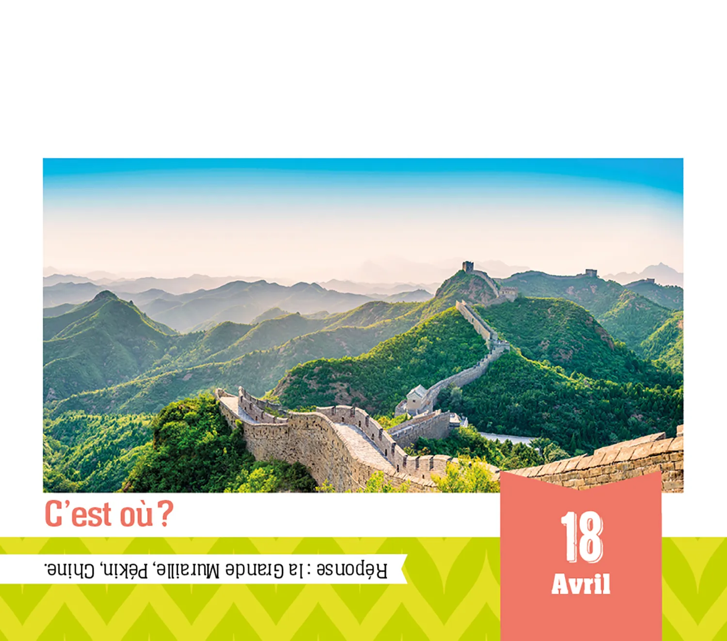 Frigobloc C'est Où ? calendrier quiz chevalet 365 jours