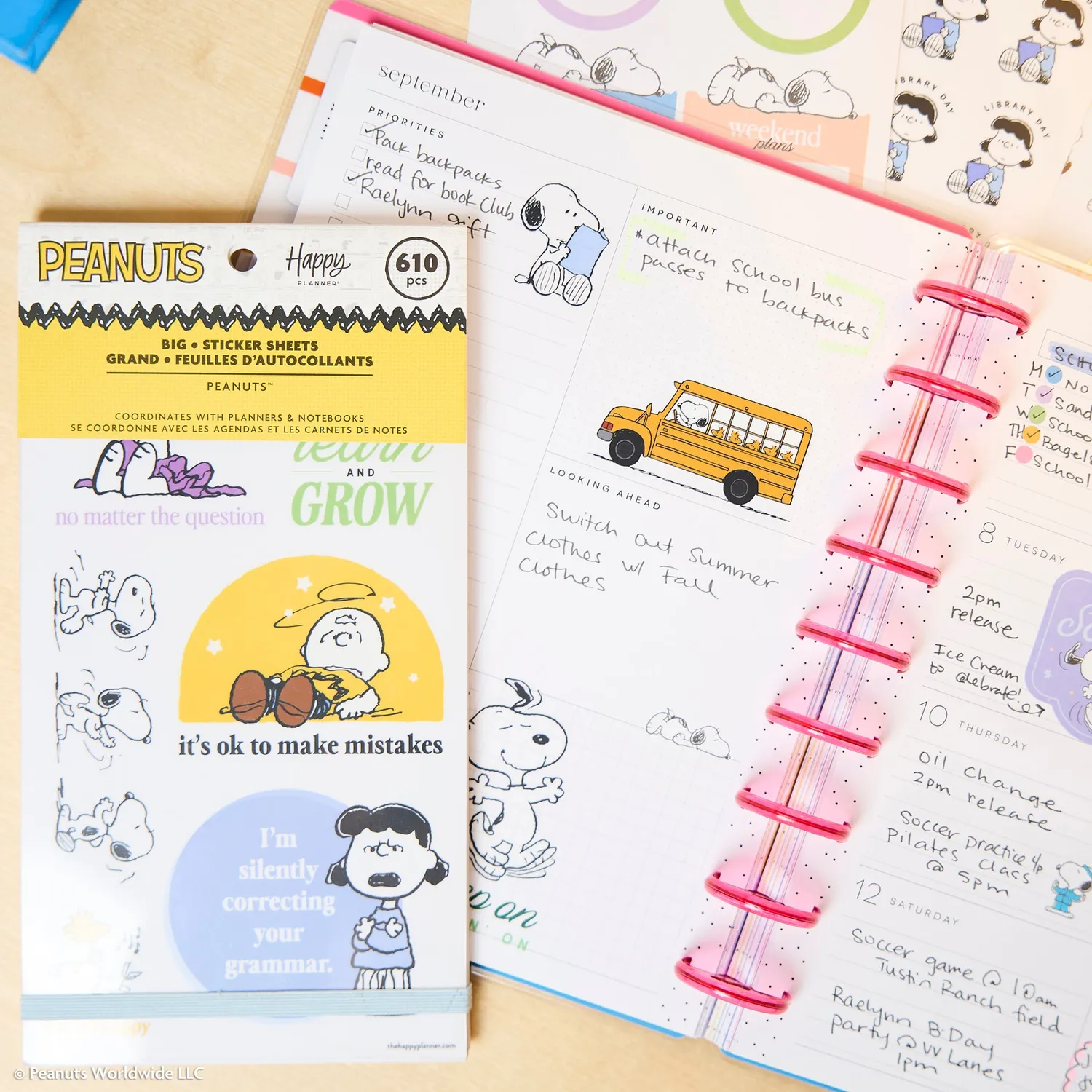 Happy Planner Peanuts Teacher stickers Big value pack
