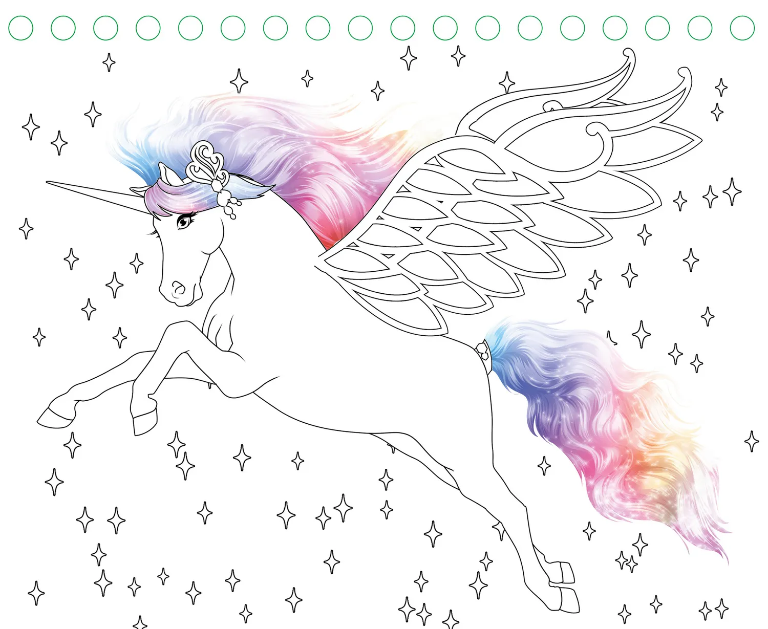 Licornes de rêve Magie des paillettes mini-carnet coloriage stickers