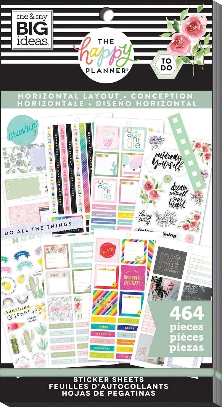 Happy Planner Value Pack stickers horizontal 464 pièces
