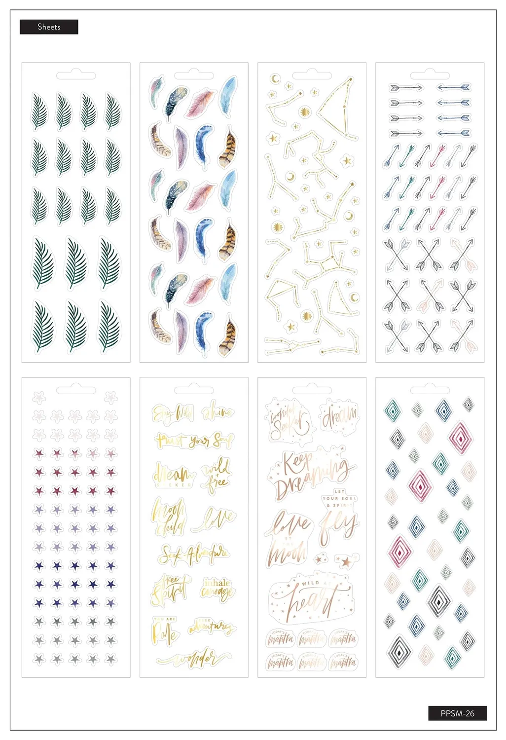 Happy Planner Boho petites planches stickers 248