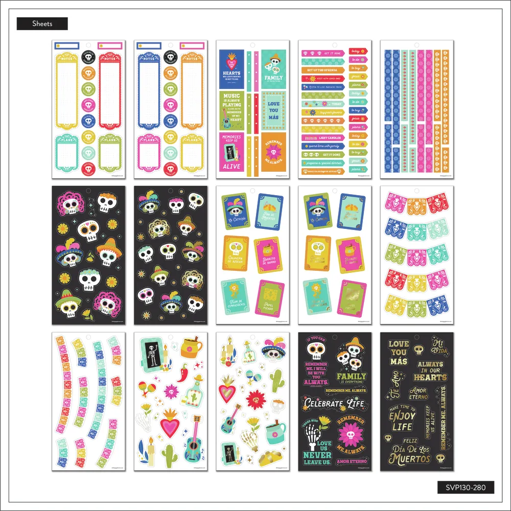 Happy Planner Día de los Muertos Value Pack stickers 30 feuilles