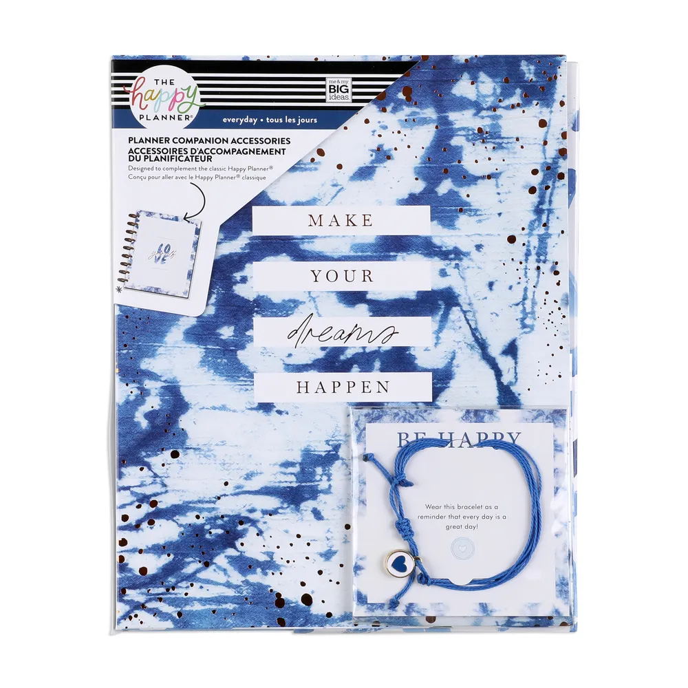 Happy Planner Indigo Tie Dye compagnon accessoires Classic