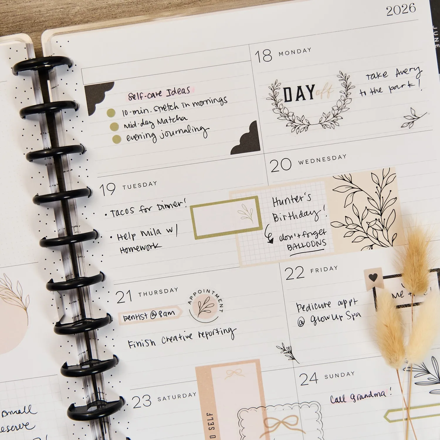 Happy Planner Heritage Charm Big agenda dashboard 2026 12 mois
