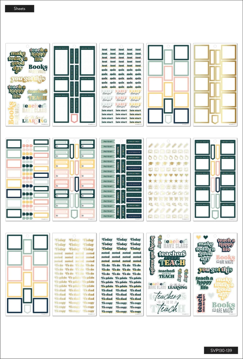 Me & my big ideas Mint to Teach autocollants Value Pack 932