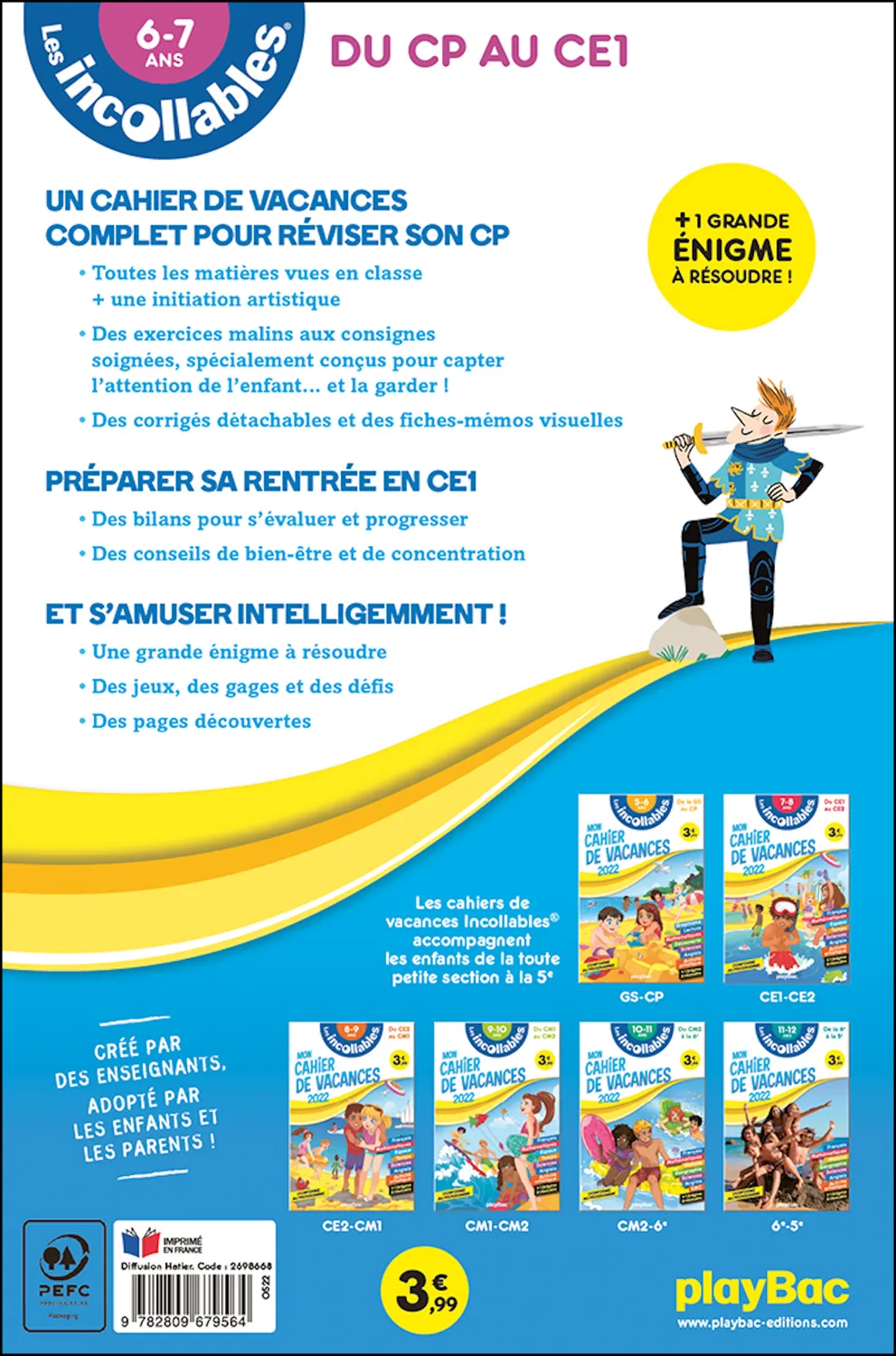 Frigobloc Les Incollables CP au CE1 cahier vacances 6-7 ans
