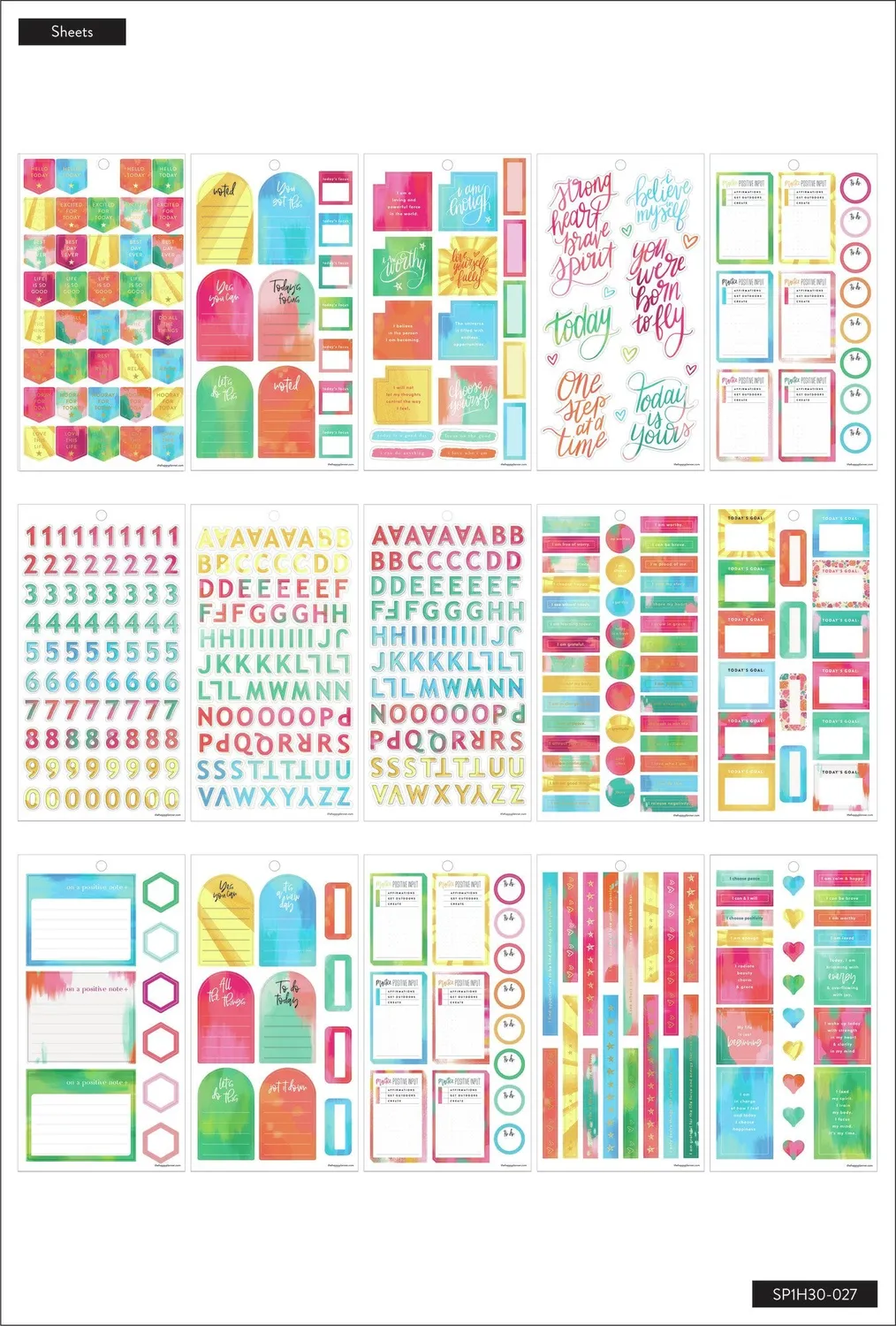 Happy Planner Happy Life stickers 832 pièces aquarelle