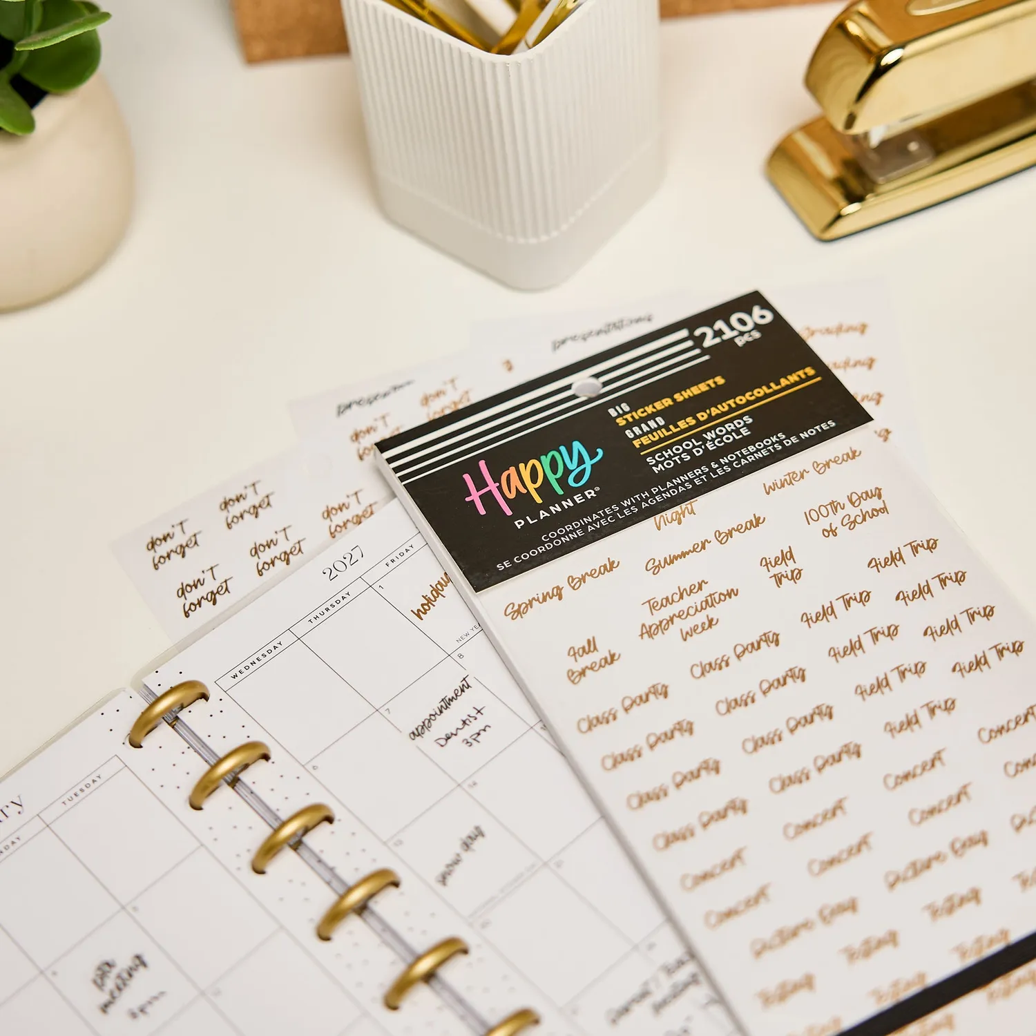 Happy Planner School Words stickers agenda Big école 30 feuilles