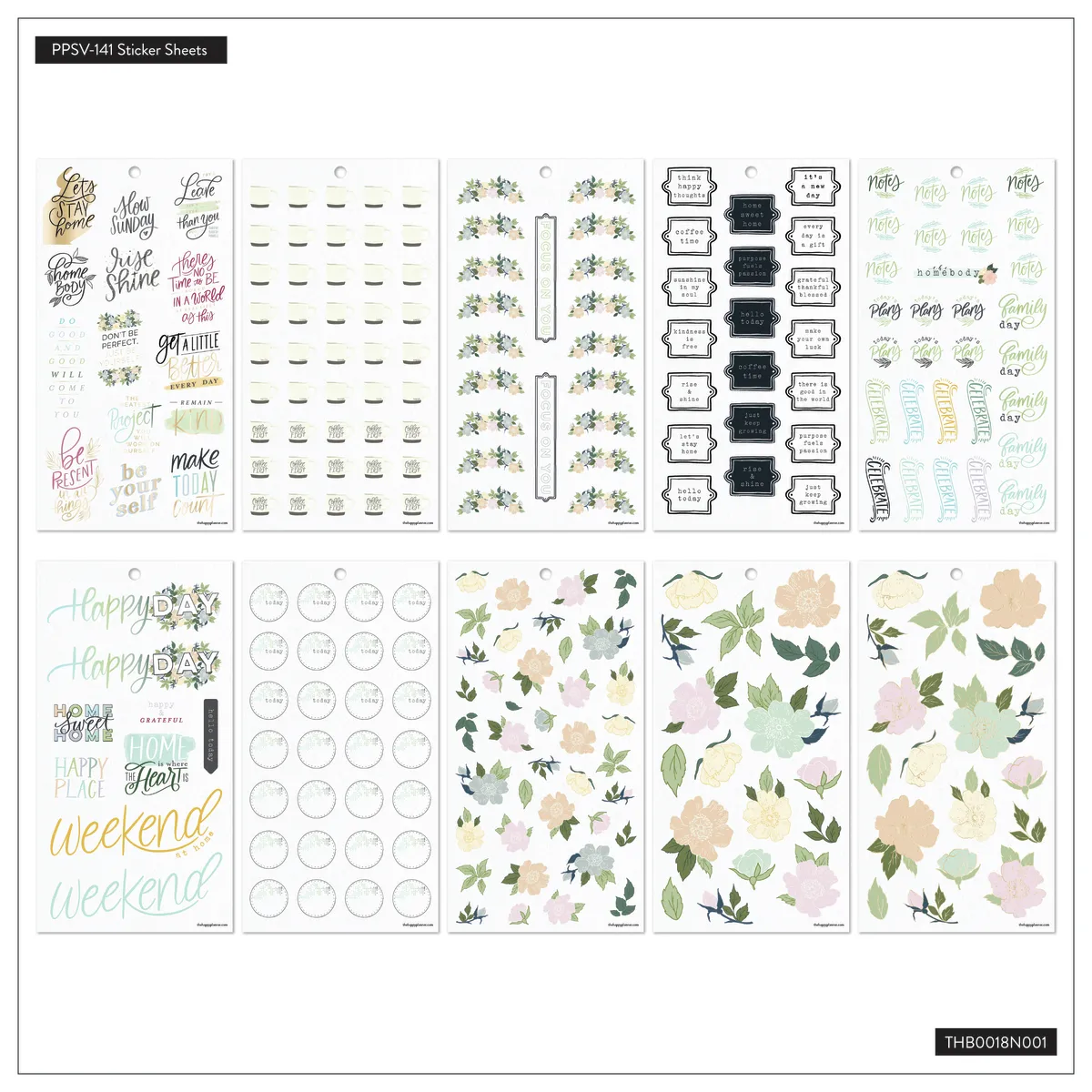 Happy Planner The Homebody stickers Classic 515 fleuri