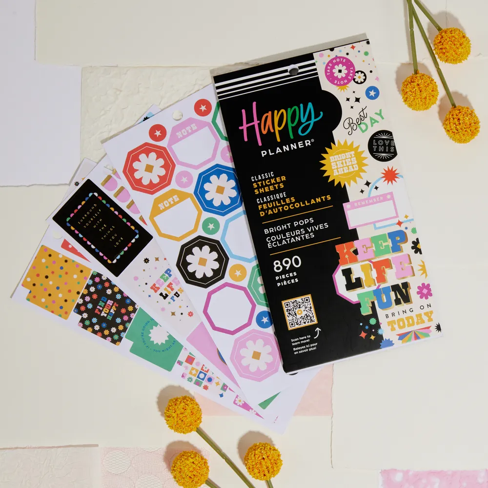 Happy Planner Bright Pops stickers 890 autocollants Classic