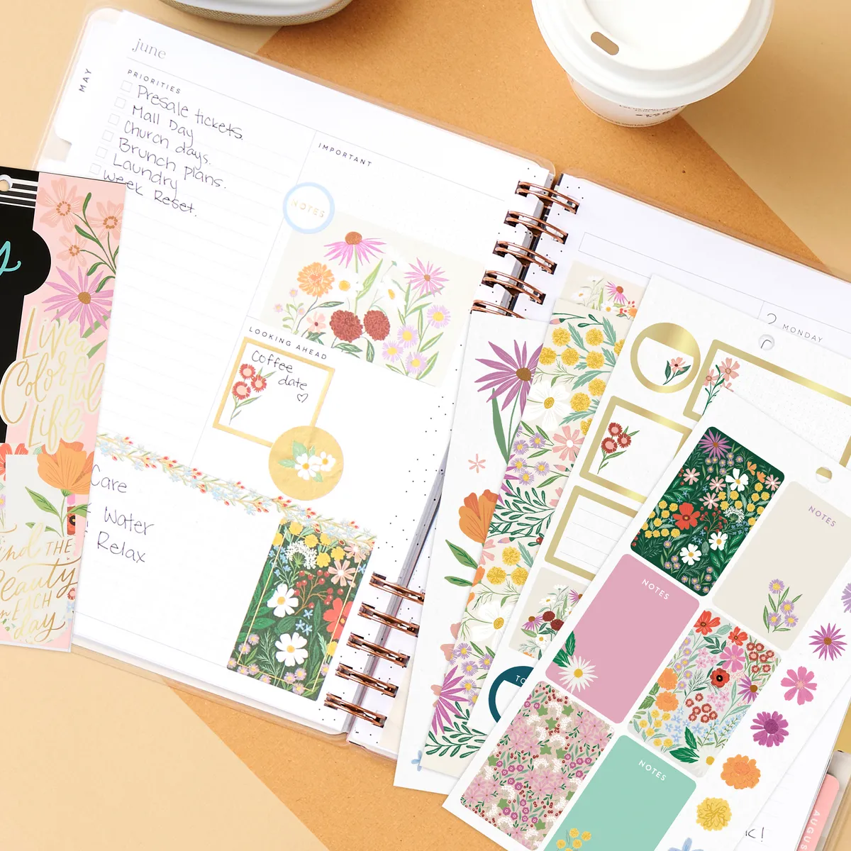Happy Planner Blooming Bouquet stickers Classic 507 pièces floral