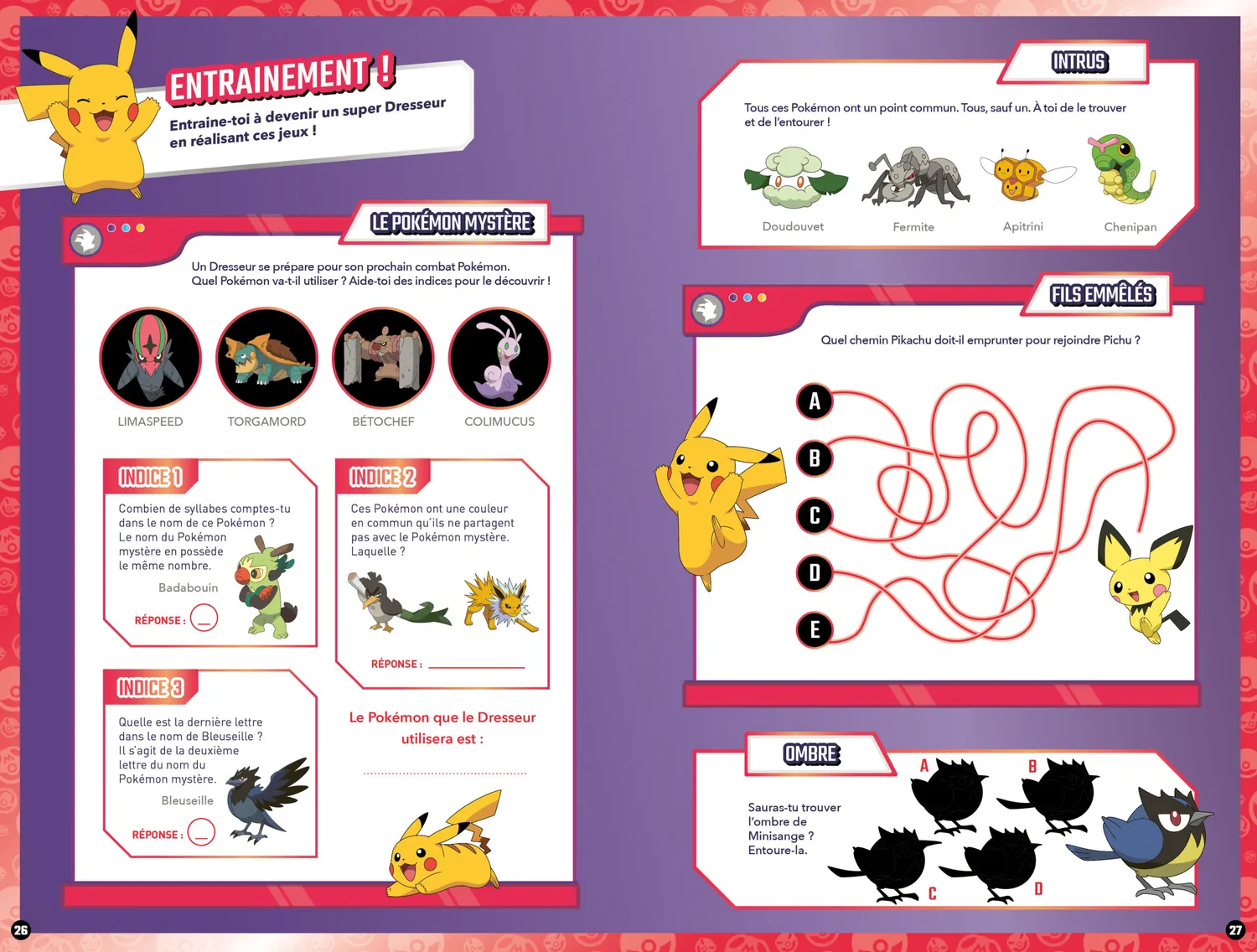 Les Incollables Pokémon Grande Section CP cahier vacances