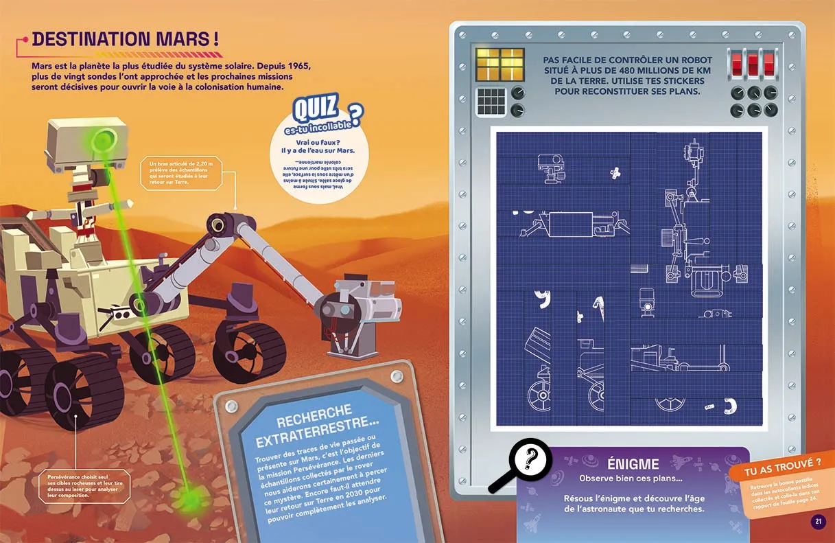 Les Incollables Mission Espace livre stickers 6 ans