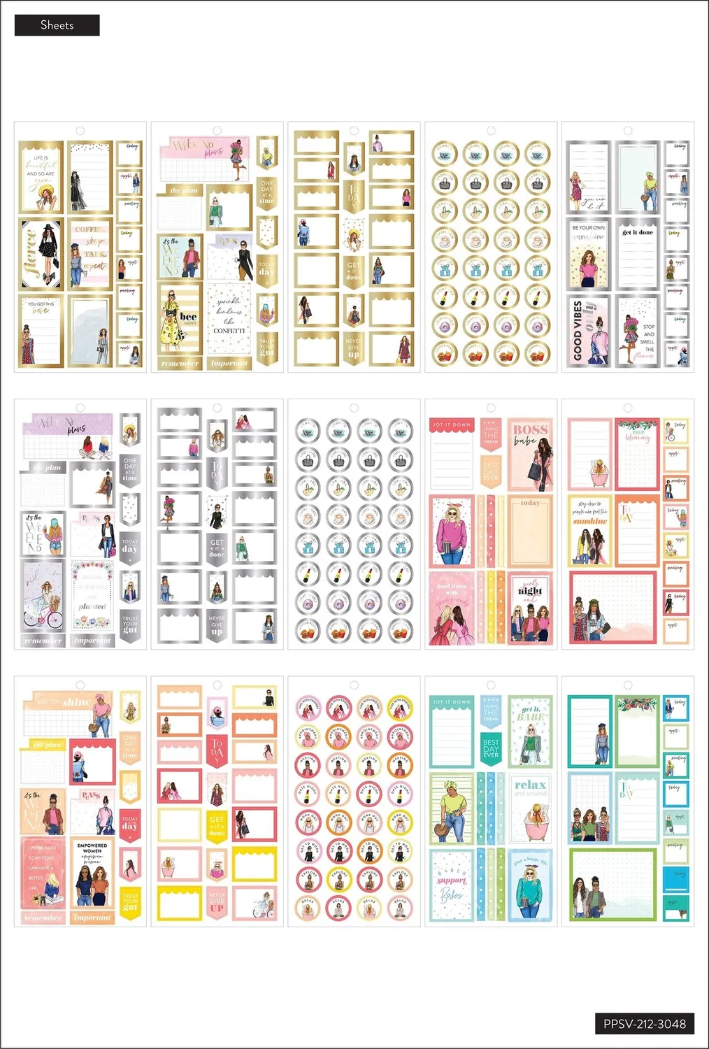 Happy Planner Rongrong Everyday stickers classic 571 pièces