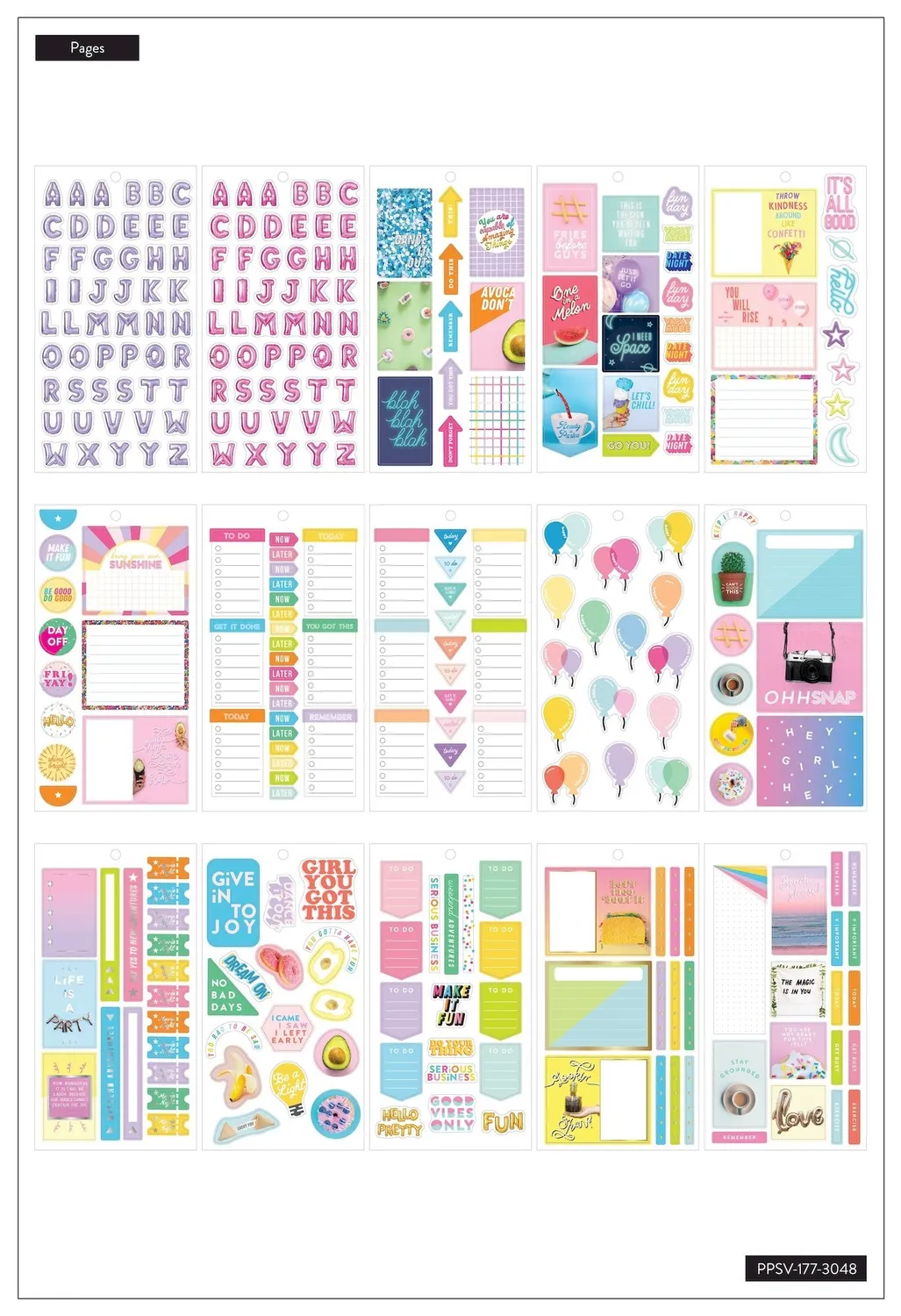 Happy Planner Life is a Party stickers value pack 624 pièces