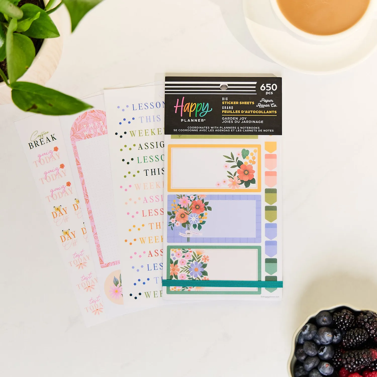 Happy Planner Garden Joy Teacher stickers Big 30 feuilles