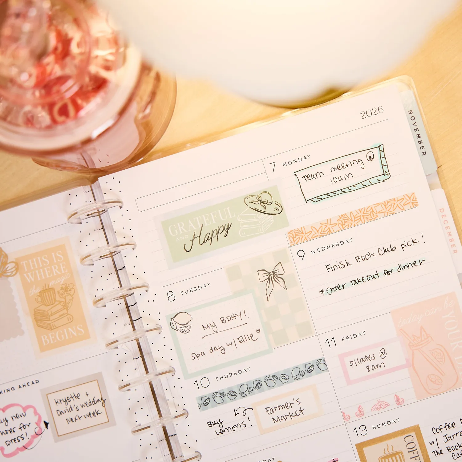 Happy Planner Pastel Poetry 2026-2027 agenda Classic 12 mois dashboard