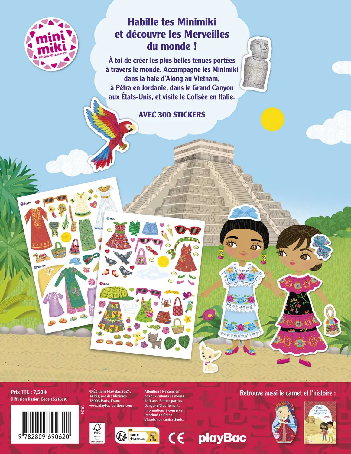 Minimiki Merveilles du Monde cahier 300 stickers tenues
