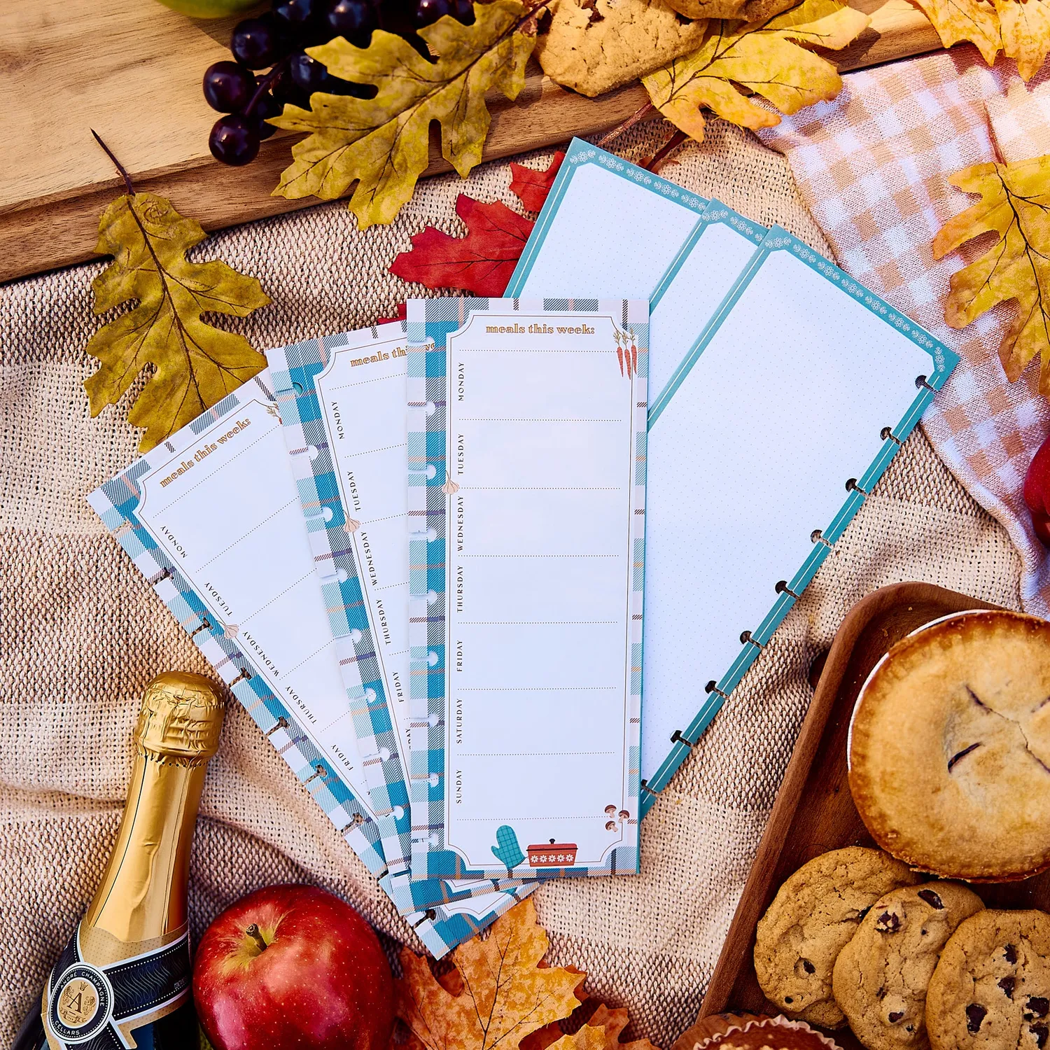 Happy Planner Classic recharge menus courses Fall Picnic 40 feuilles