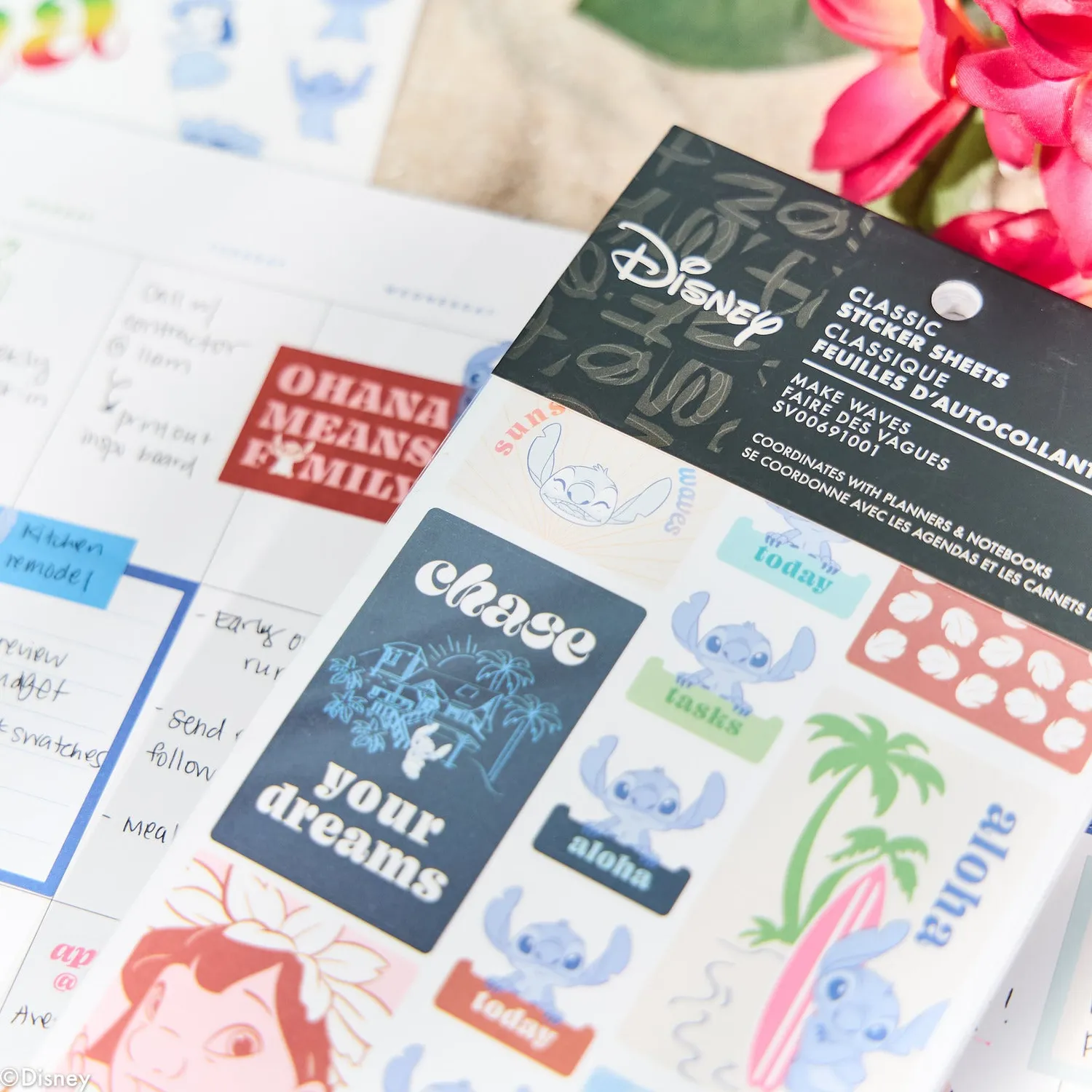 Happy Planner Lilo & Stitch Make Waves stickers tropical 30 feuilles