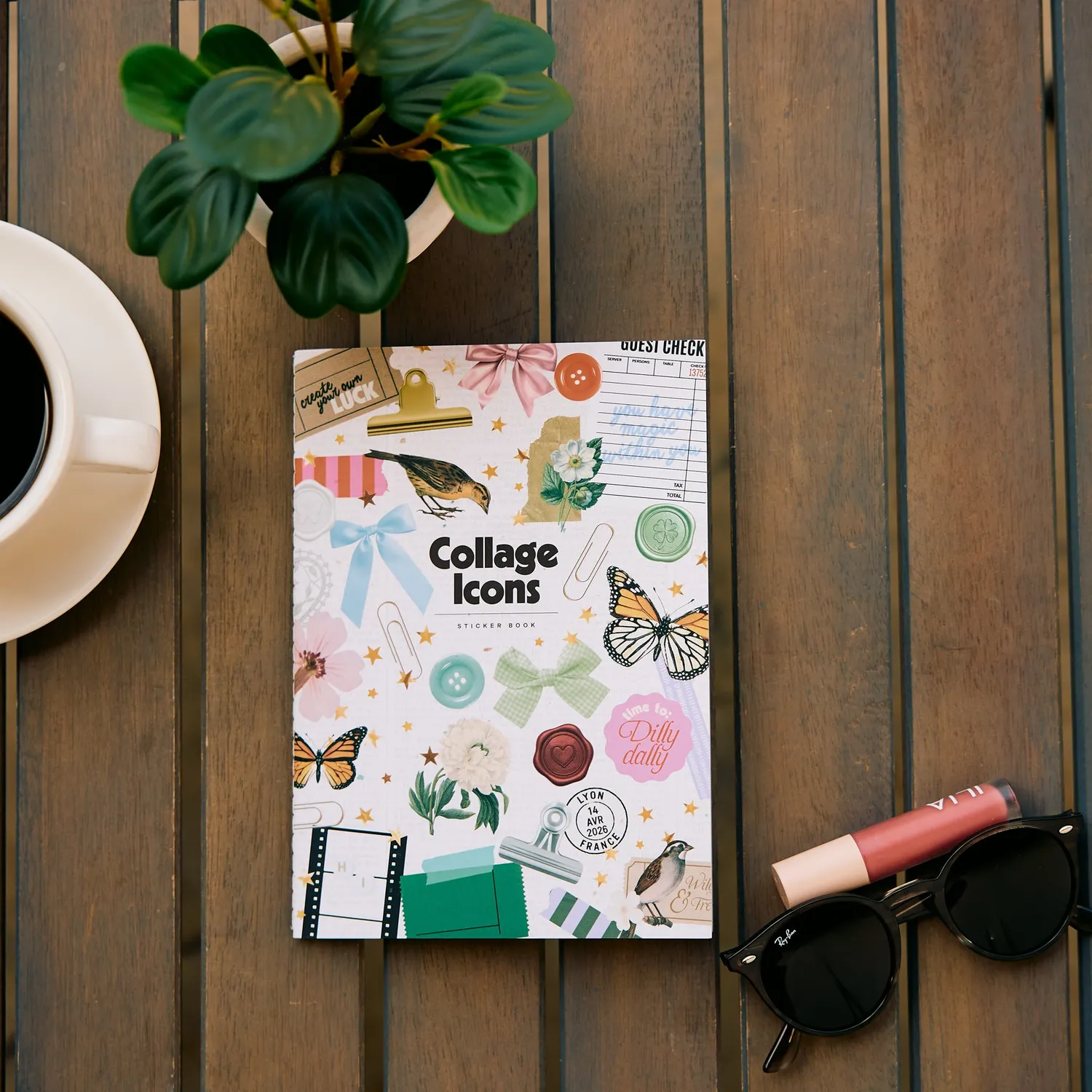 Happy Planner Collage Icons carnet stickers folio A5 448 vintage