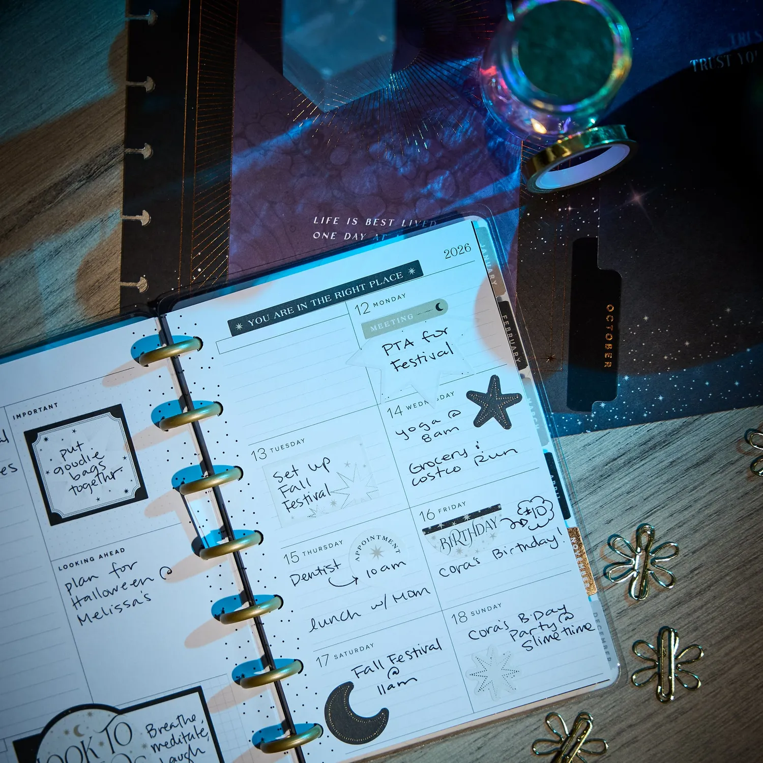 Happy Planner Eternal Stars planner mini dashboard 2026-2027
