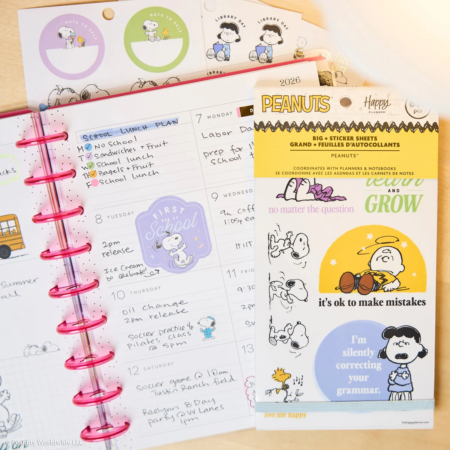 Happy Planner Peanuts Teacher stickers Big value pack