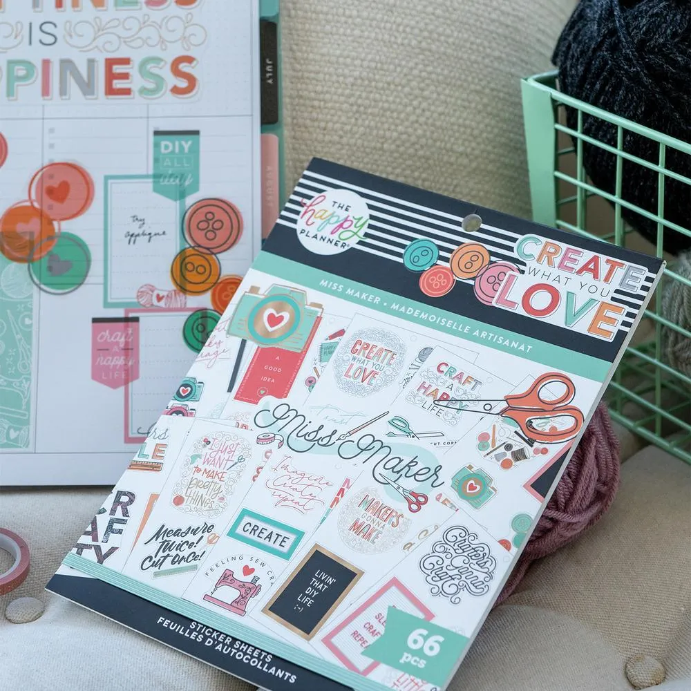Me & my big ideas Miss Maker stickers grand format 66 pièces