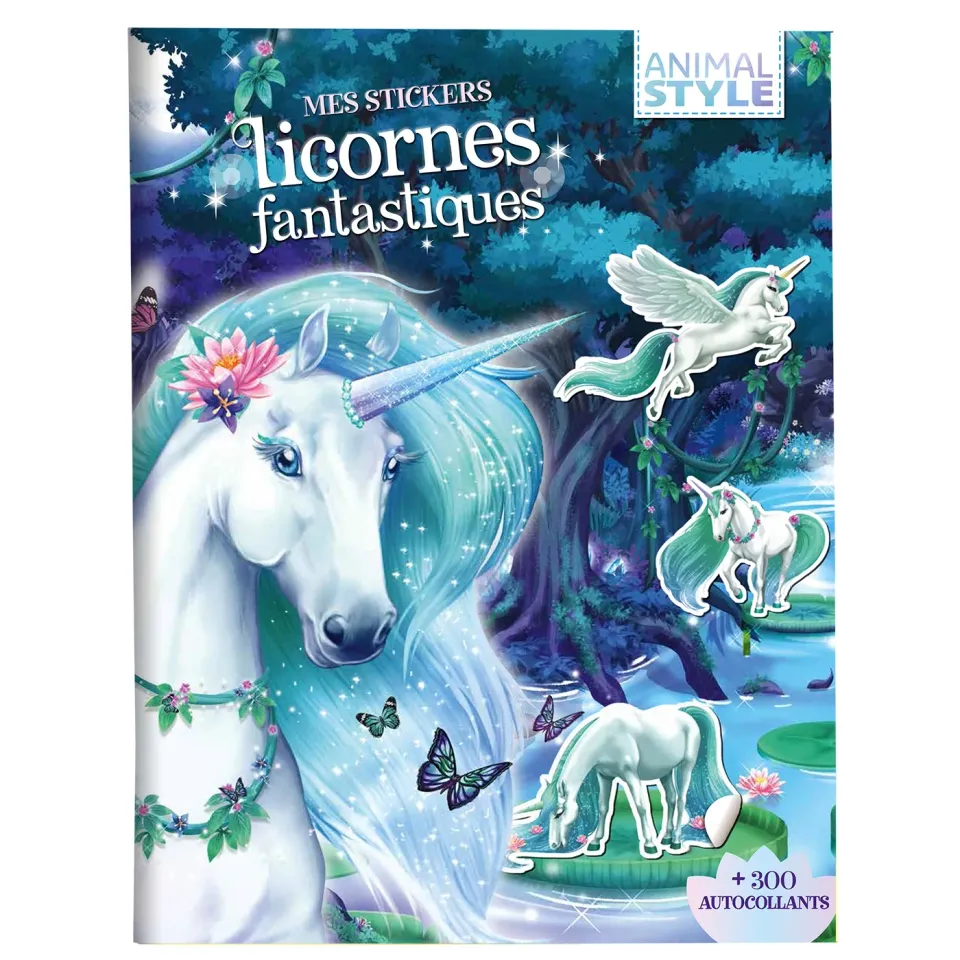Animal Style Licornes fantastiques cahier stickers 300