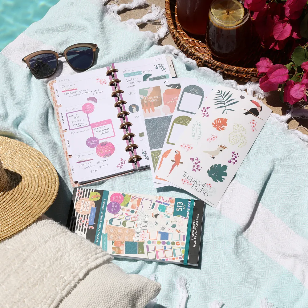 Happy Planner Tropical Boho stickers 513 motifs Classic