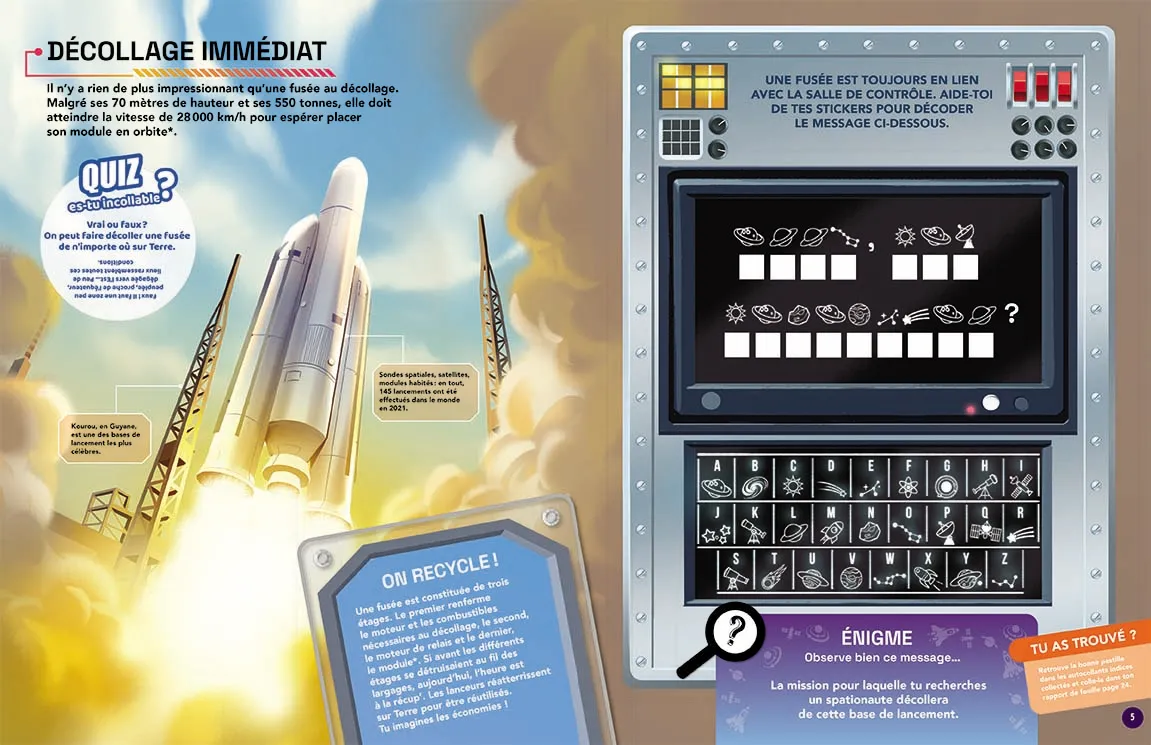 Les Incollables Mission Espace livre stickers 6 ans