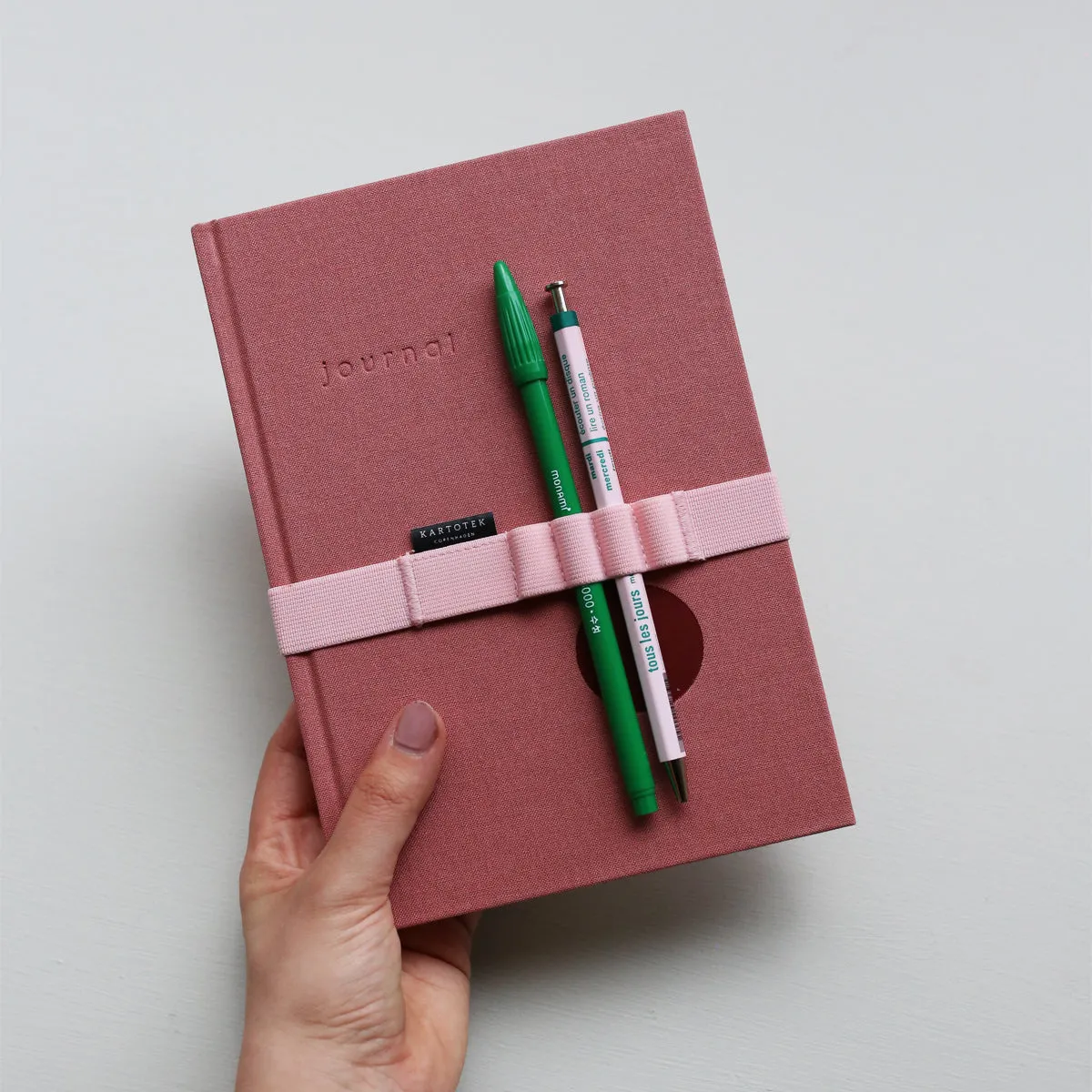Kartotek A5 porte-stylo élastique rose 4 stylos