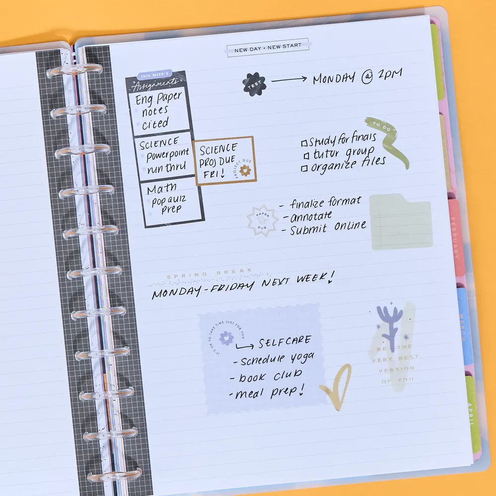 Happy Planner Aesthetique Teacher Big recharge papier 40 feuilles