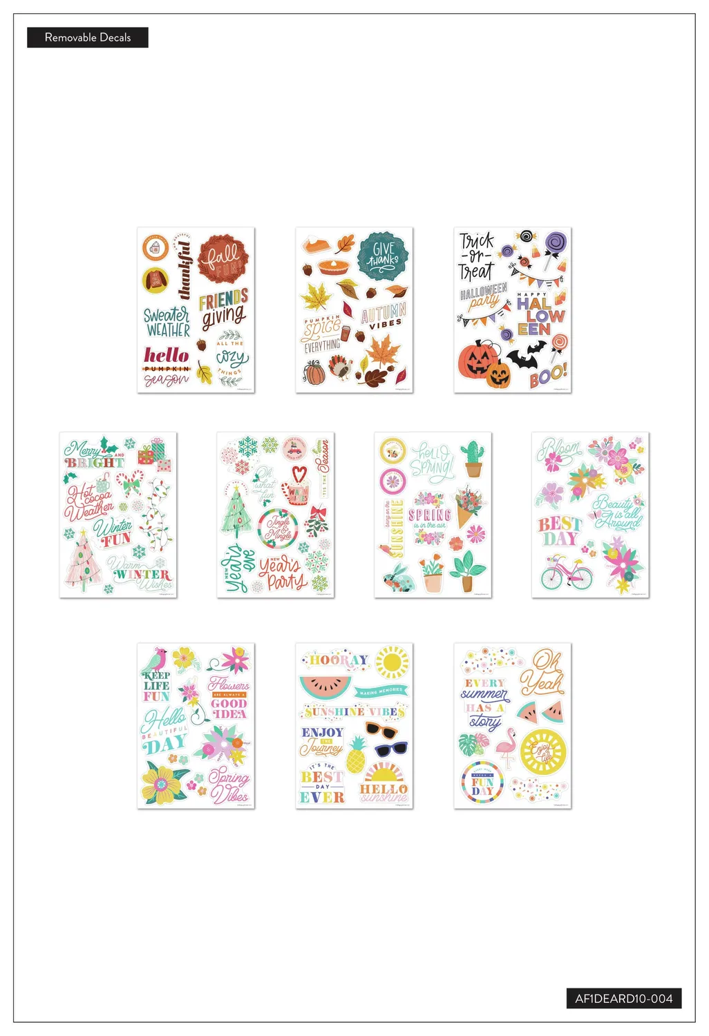 Happy Planner All Seasons autocollants effaçables tableau 126 pcs