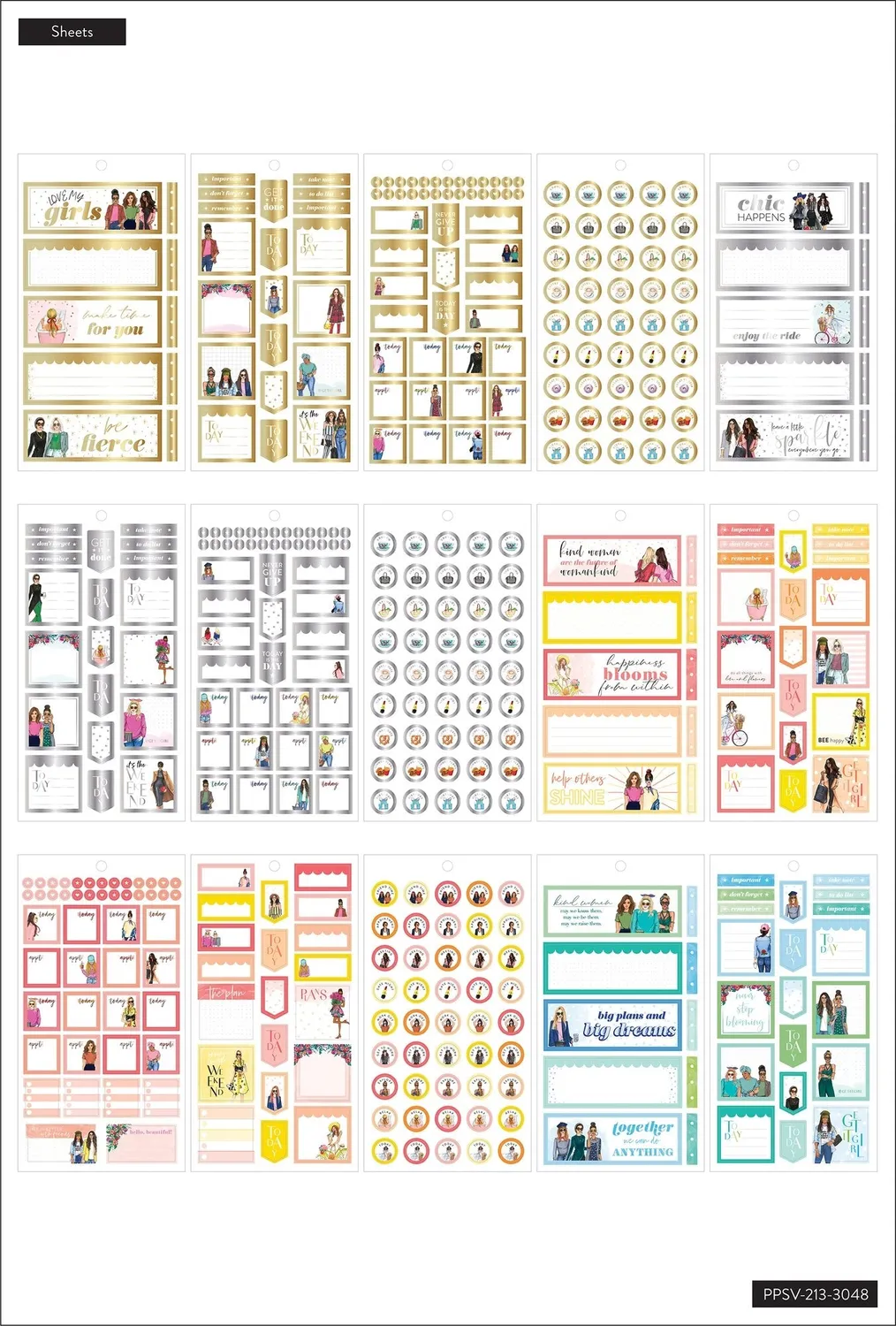 Happy Planner Rongrong Everyday stickers Mini 885 pièces