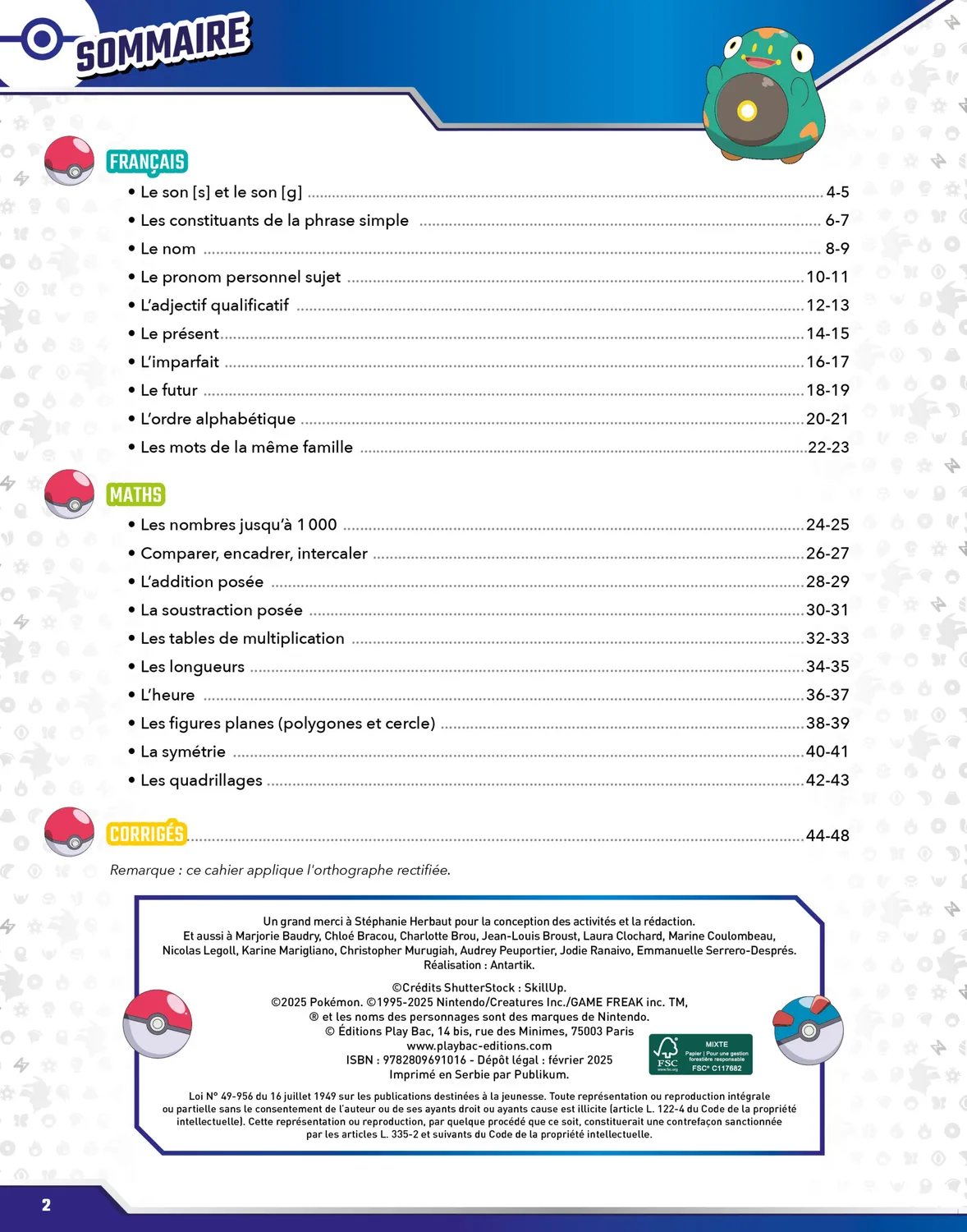 Les Incollables Pokémon Toute mon année de CE1 cahier CE1