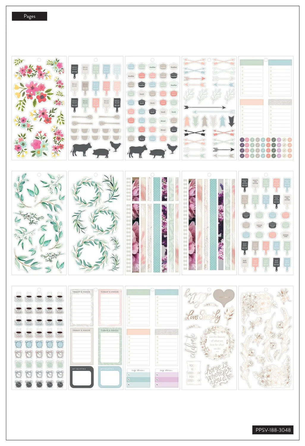 Happy Planner Farmhouse Big stickers 30 feuilles 601
