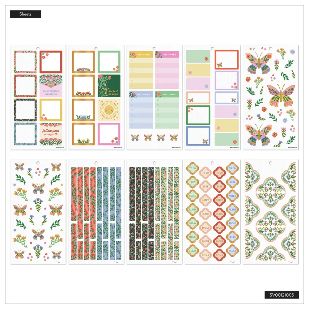 Happy Planner Golden Meadow stickers Big carnet 543 floral