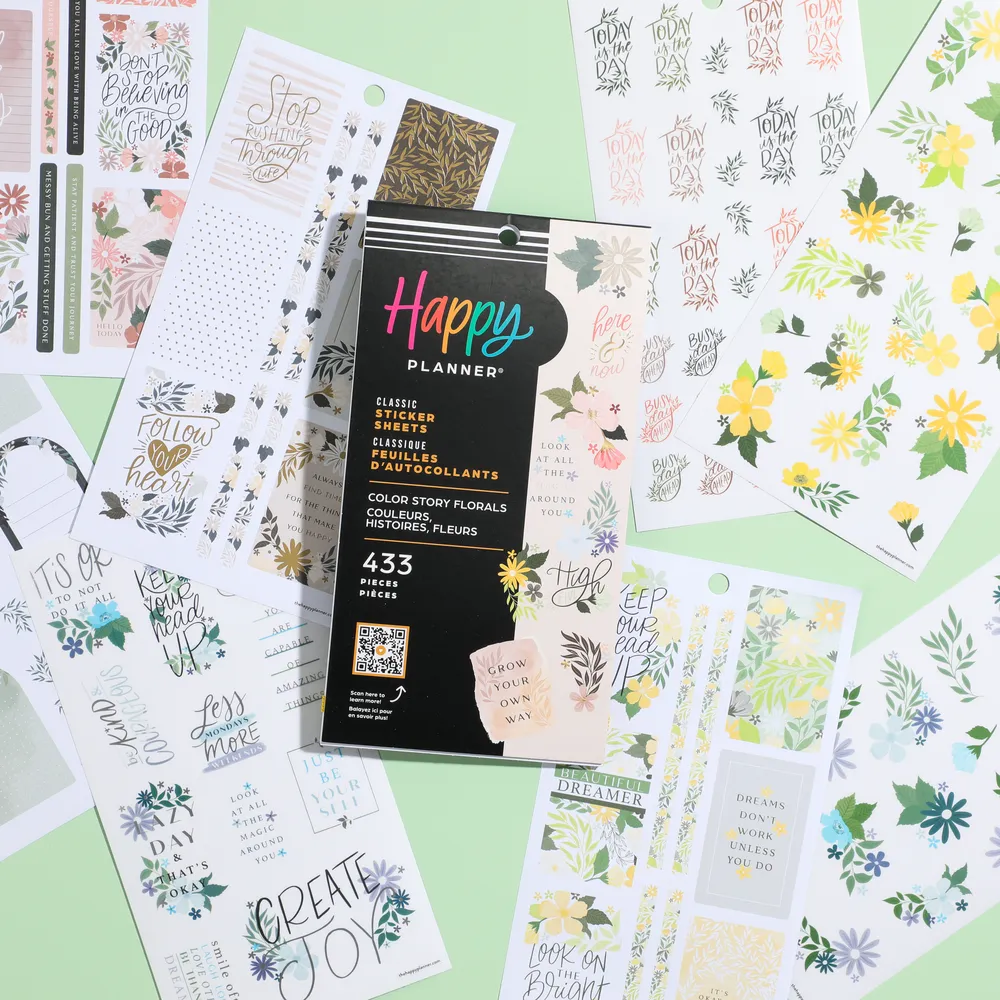 Me & my big ideas Floral Color Story stickers value pack 433 fleurs
