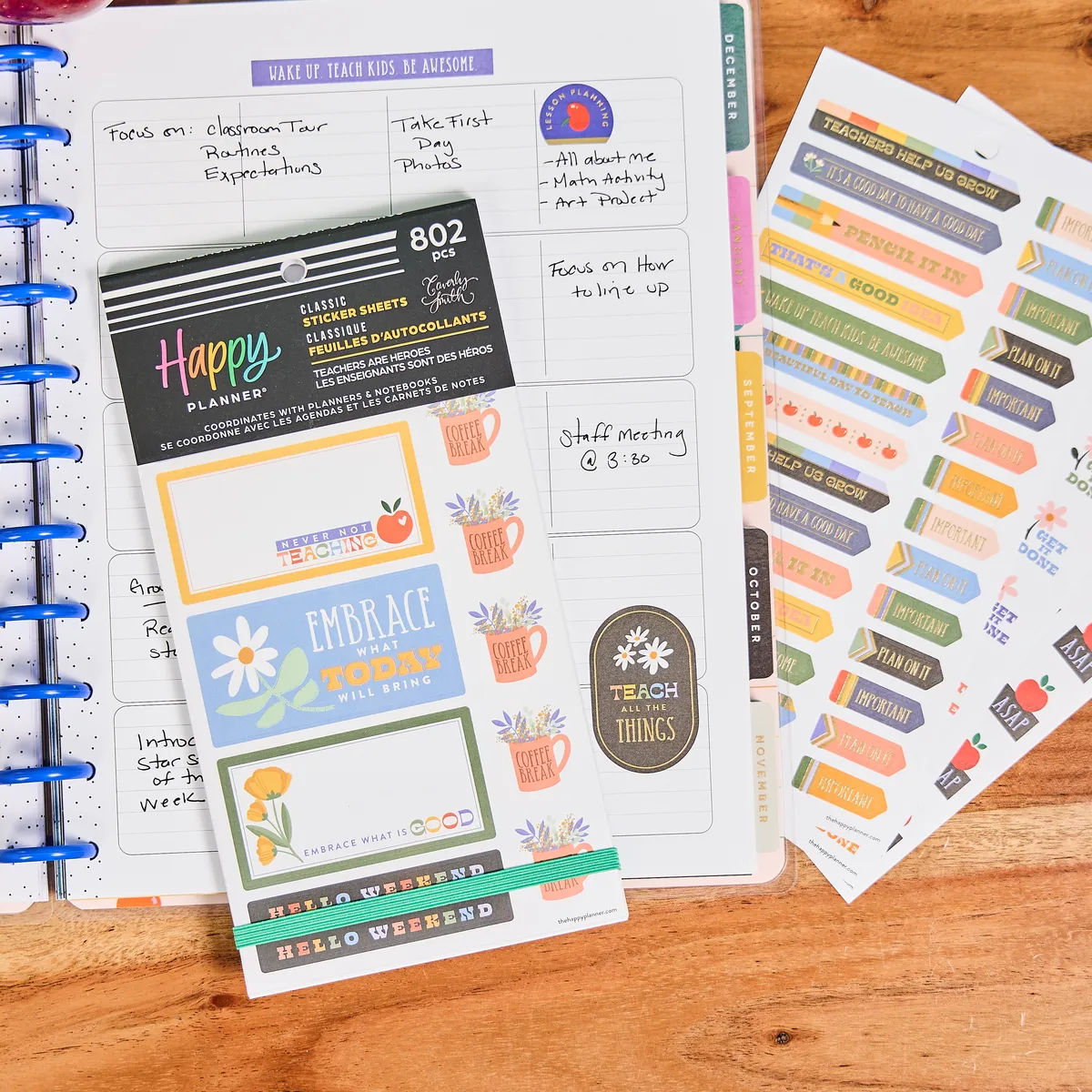Happy Planner Teachers Are Heroes stickers 802 motifs