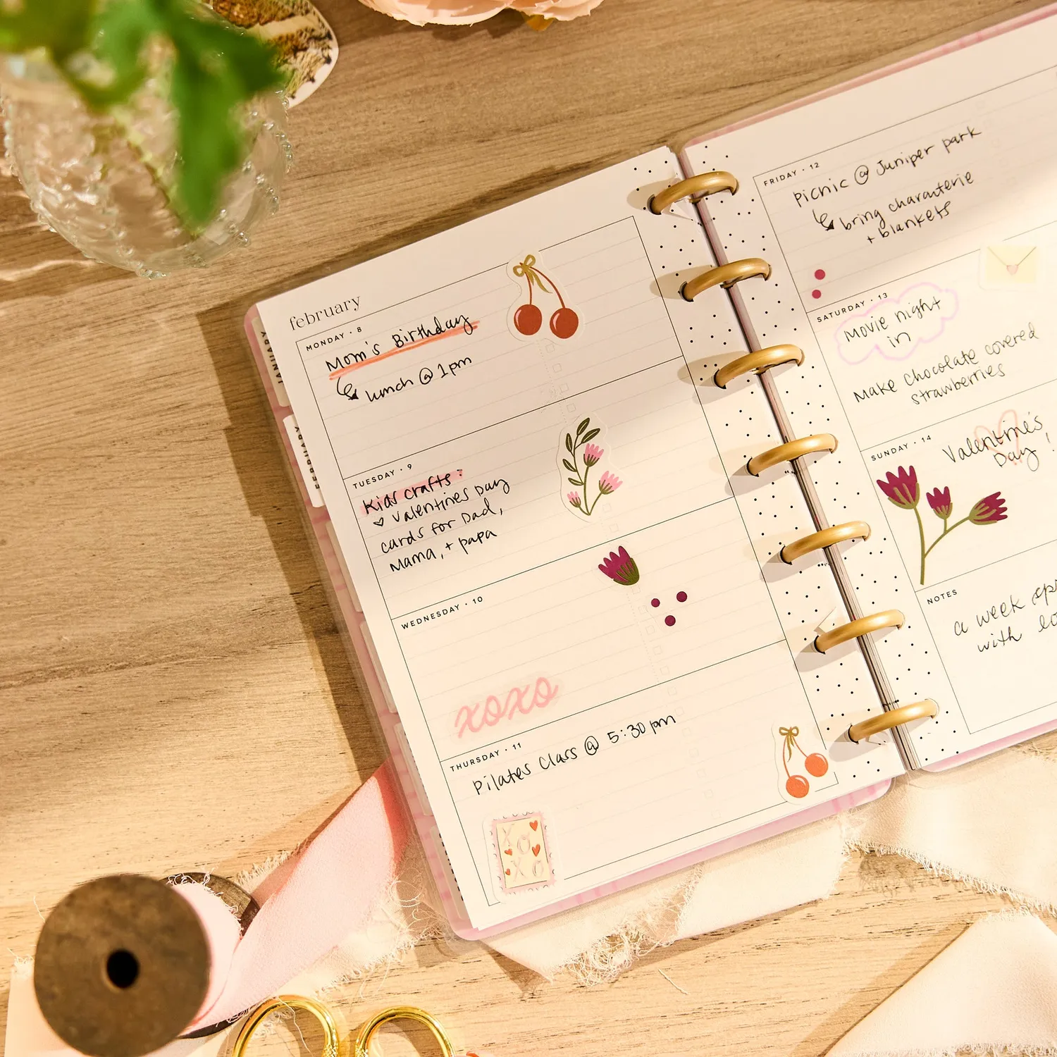 Happy Planner Floral Embrace 2026-2027 agenda Mini horizontal
