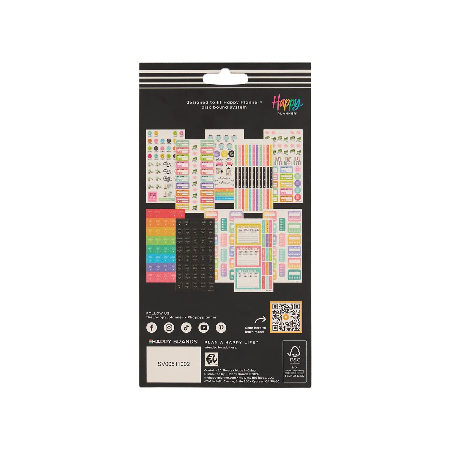 Happy Planner Everyday stickers 10 planches tâches