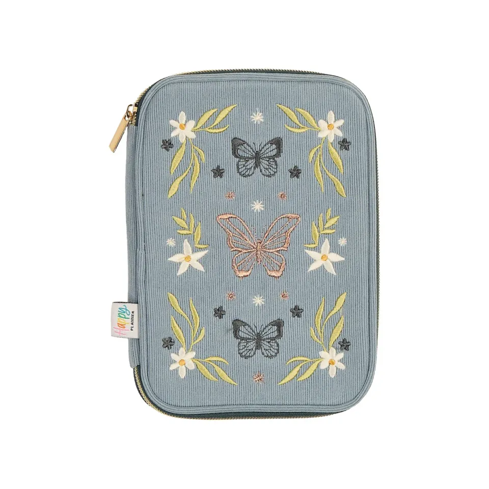 Happy Planner Wildflower Daydream trousse bleu velours brodé