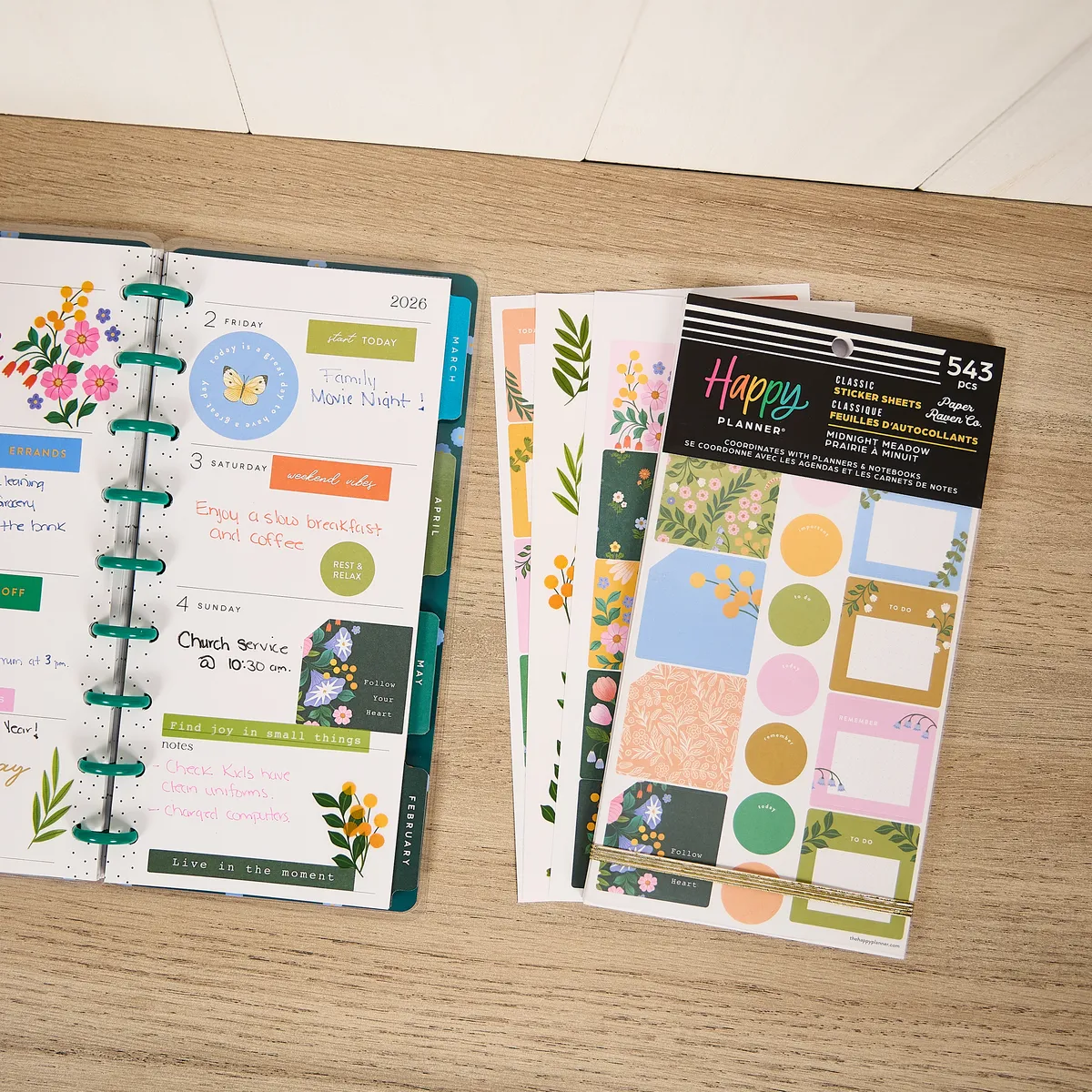 Me & my big ideas Midnight Meadow stickers fleurs 543