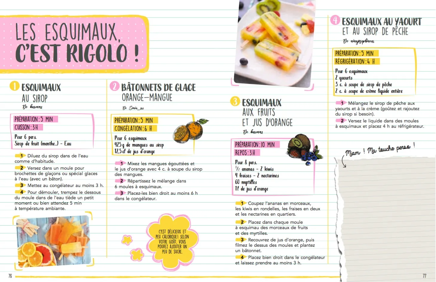 Frigobloc Marmiton Cahier gourmand desserts ultra faciles 75 recettes