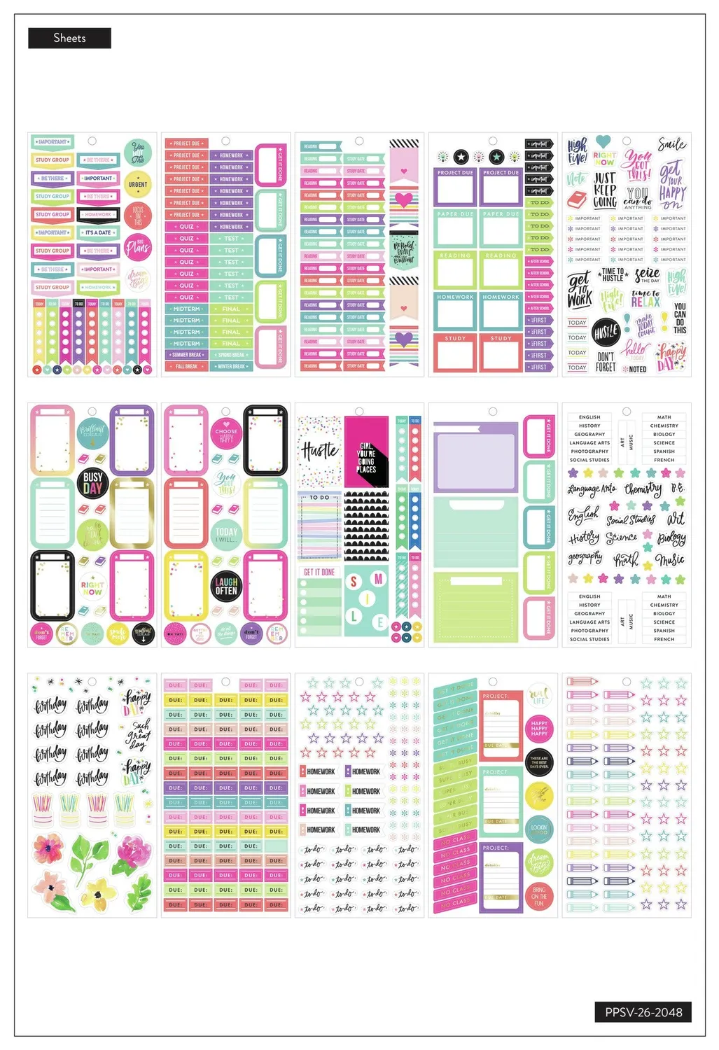 Happy Planner Fri YAY Student stickers foil 1302